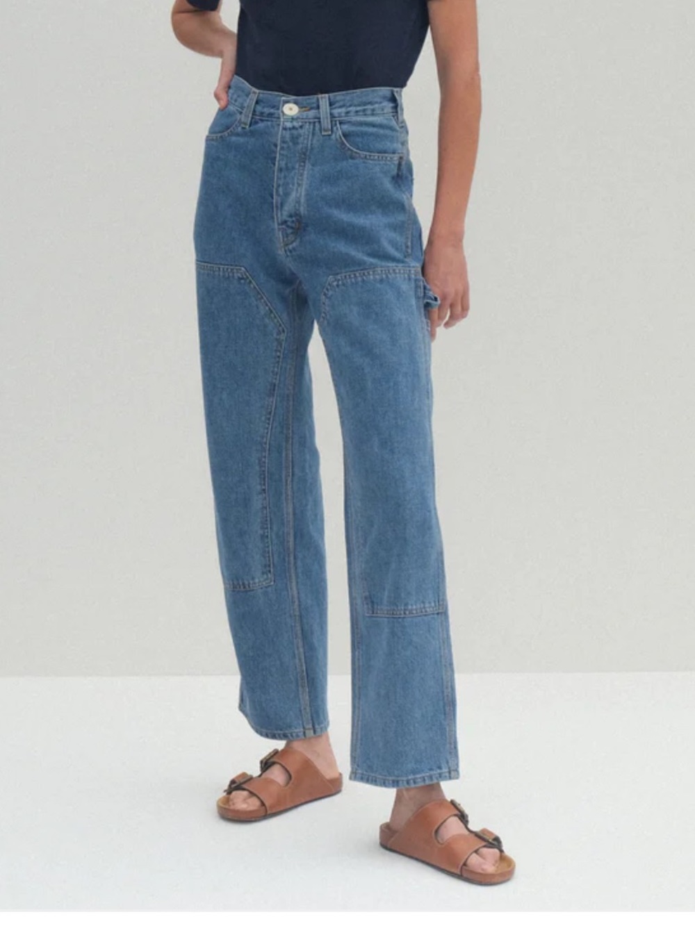 Jesse Kamm Patchfront Handy Pants in Cowboy Blue.